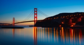 Panoramic view of the Golden Gate Bridge i California